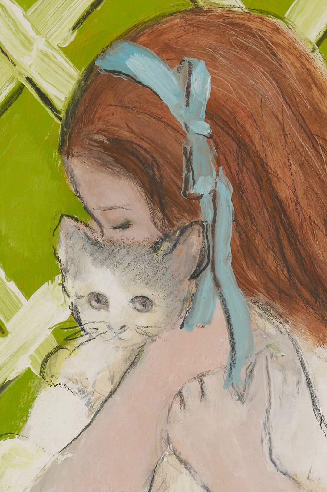 Charles Inzer | Girl with Cat (Late 20) | MutualArt