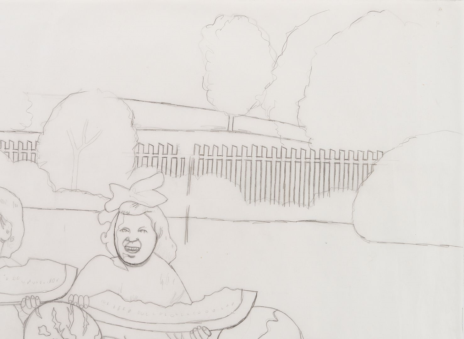 Carroll Cloar | study for Watermelon Girls (1986) | MutualArt