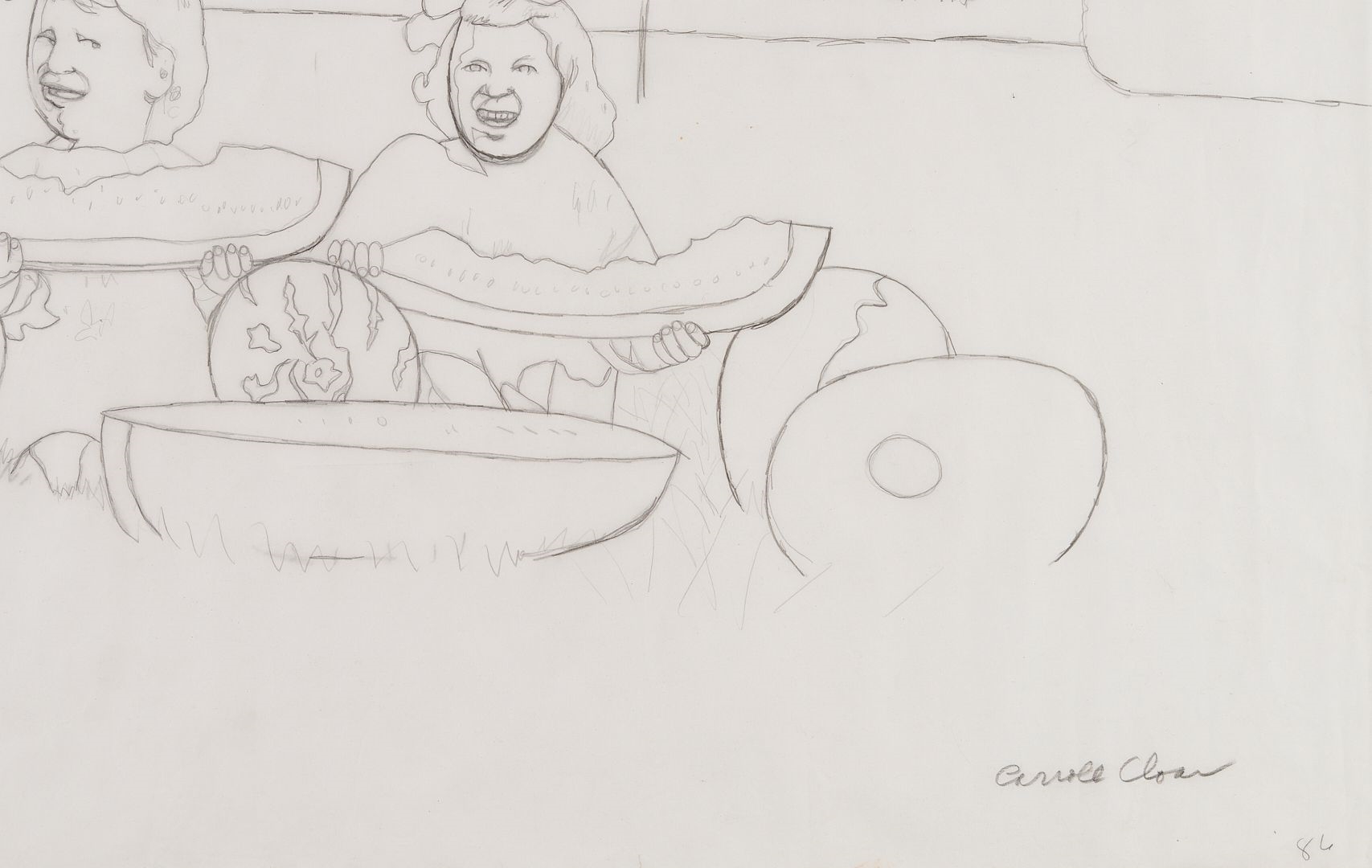 Carroll Cloar | study for Watermelon Girls (1986) | MutualArt