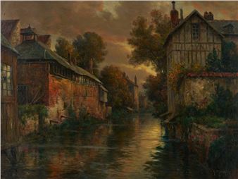 French O/C Landscape Painting, Georges Maroniez - Georges-Philibert-Charles Maroniez