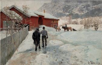 Installation view of Frits Thaulow exhibition at Kode, Permanenten.
