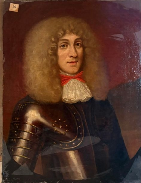 Italian School, 18th Century | Portrait of a man in cuirass and red bow ...
