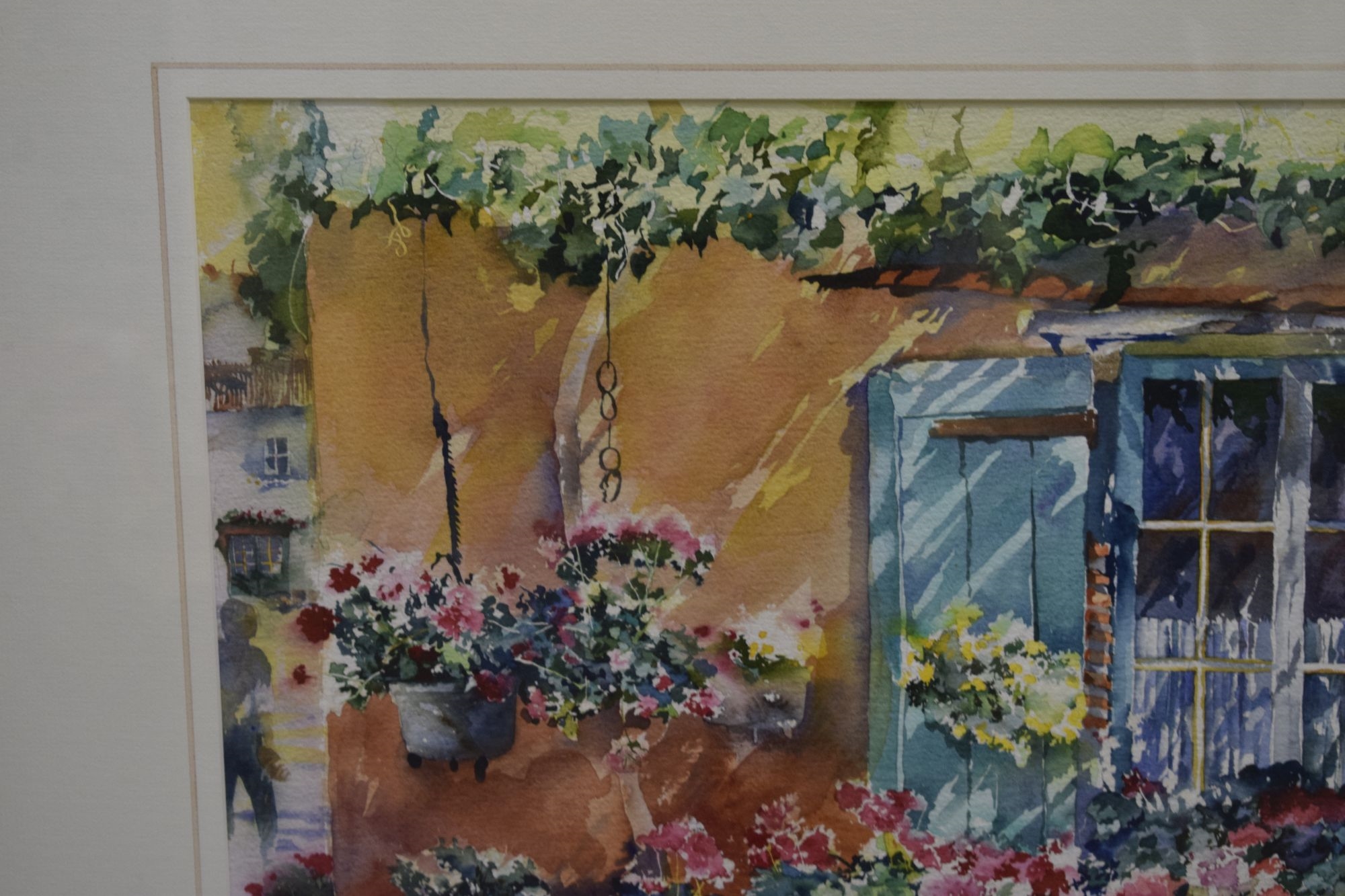 Annette Kane | Flower pots outside shutter doors | MutualArt