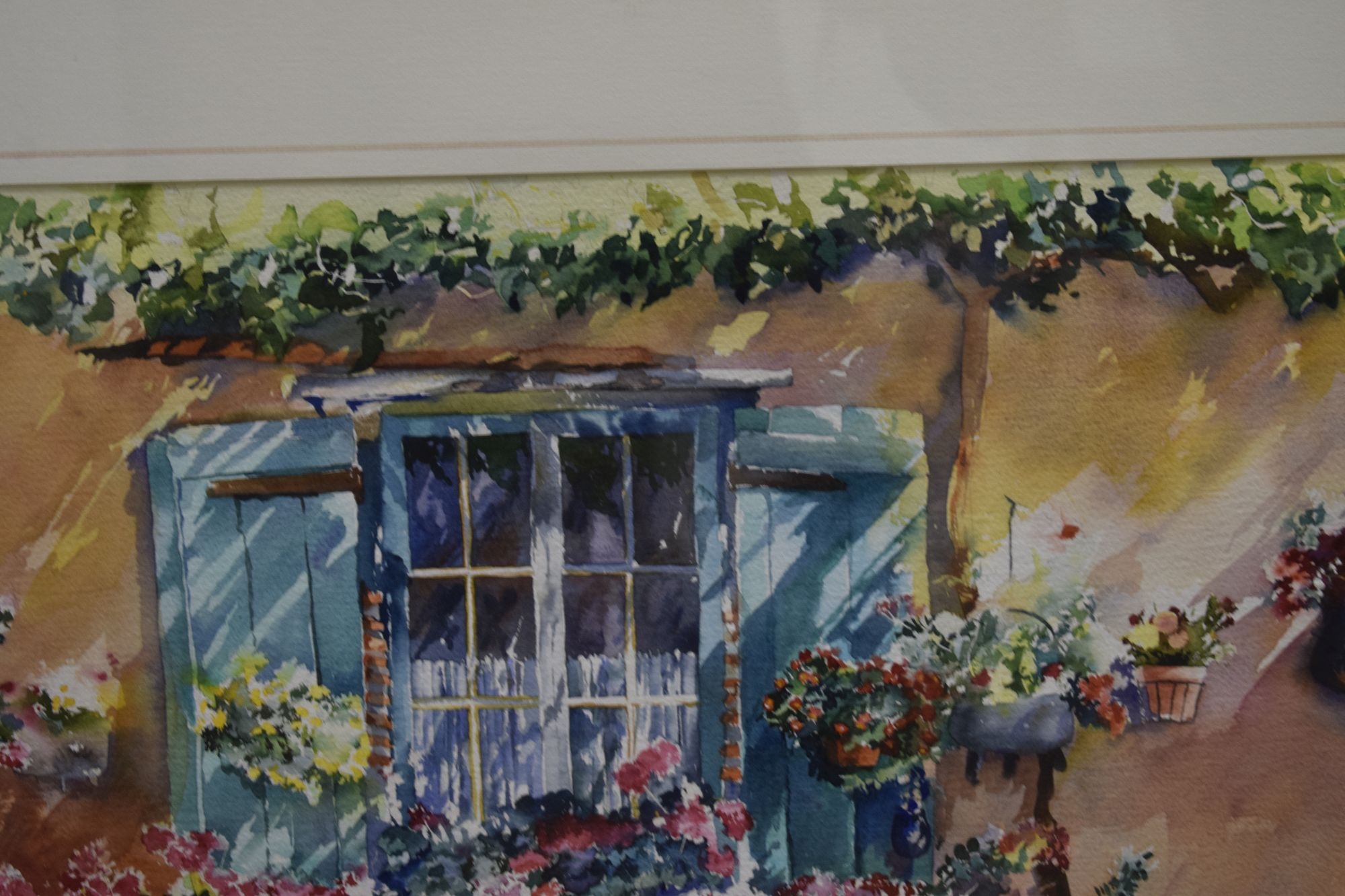 Annette Kane | Flower pots outside shutter doors | MutualArt