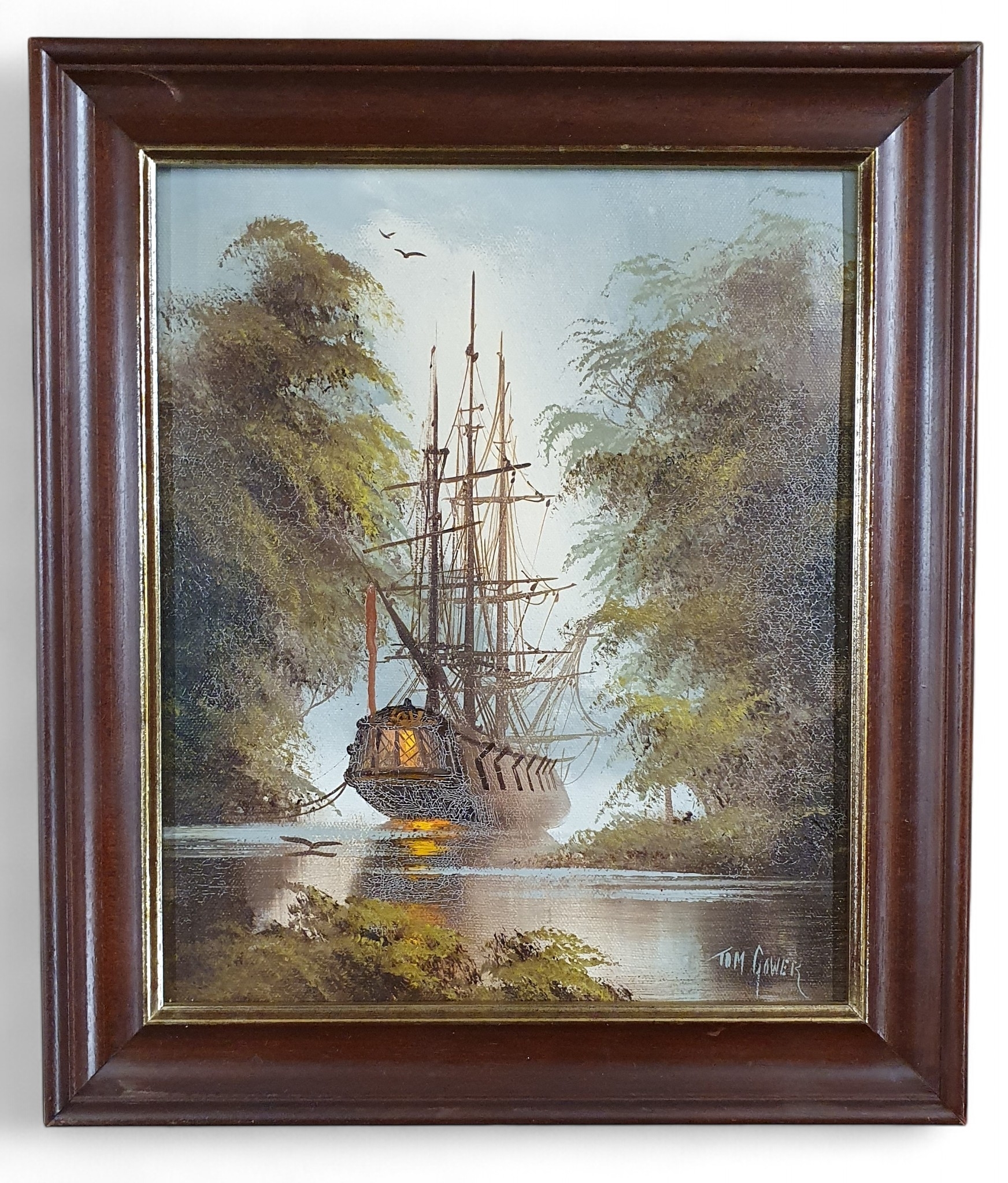 Tom Gower | A moored ship, A sailing ship on rough seas (20th Century ...