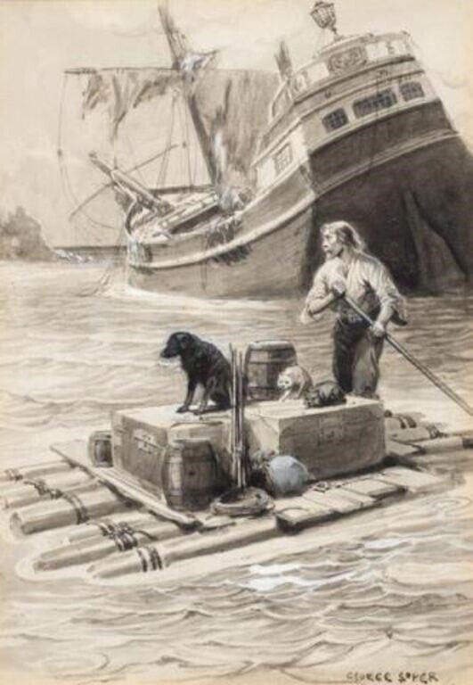 George Soper | Shipwrecked Man & Pets | MutualArt