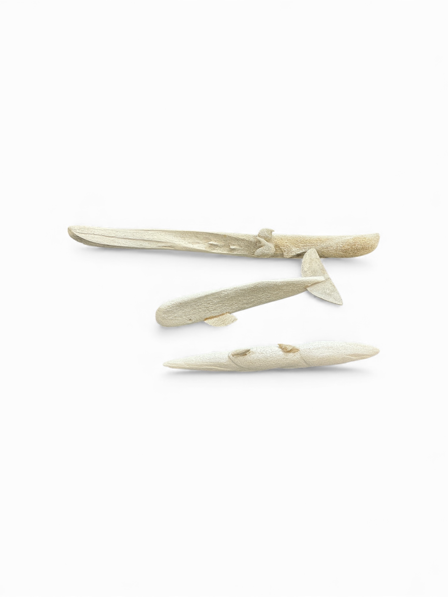 Denis Hapi | Three whalebone sculptures of whale form mounted upon ...