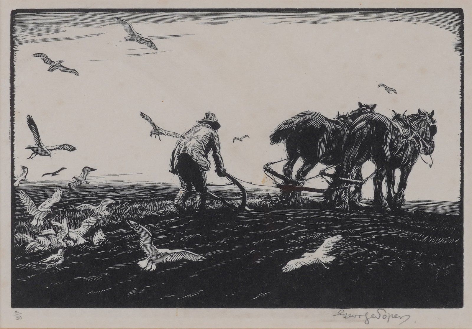 George Soper | Gulls following the plough | MutualArt