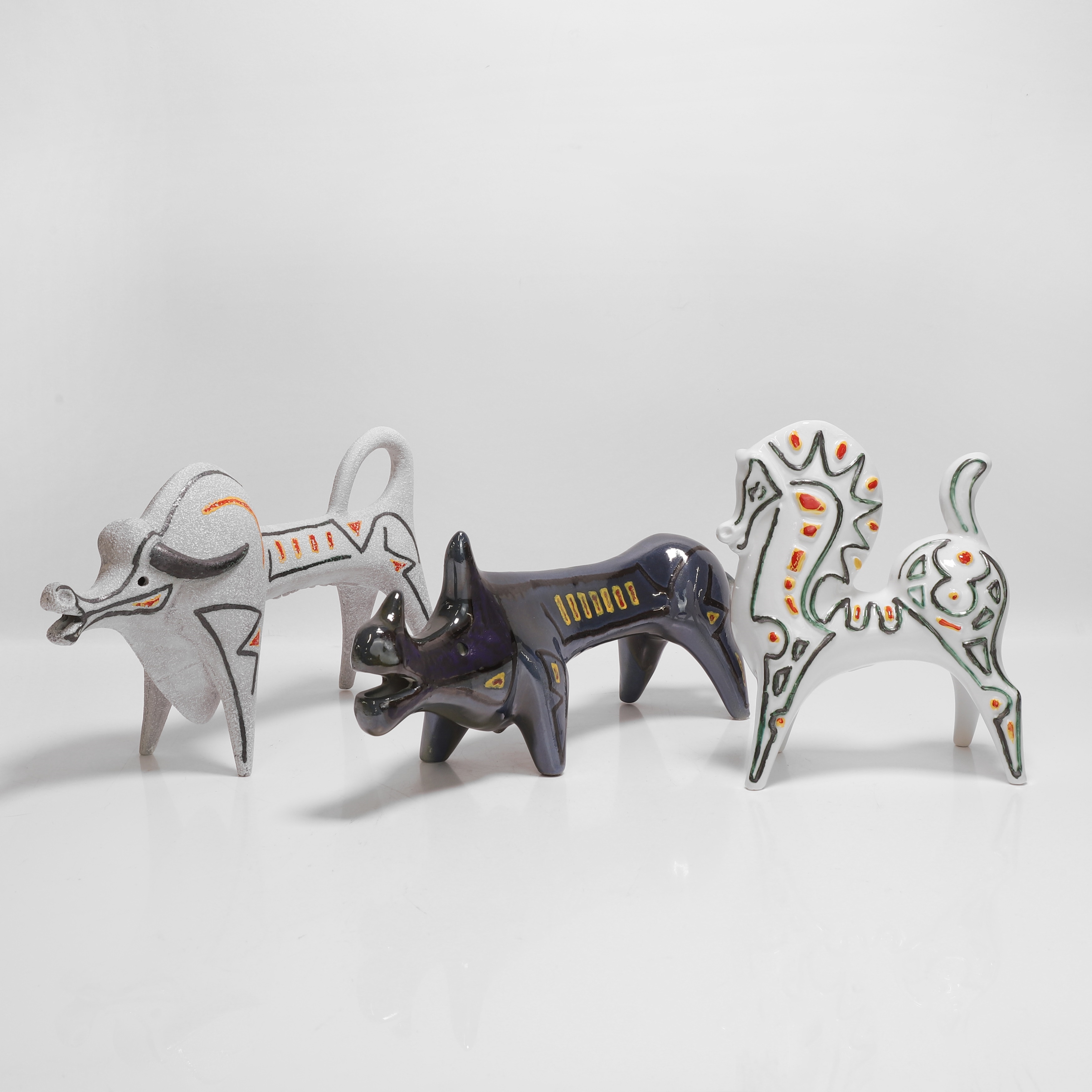 Roberto Rigon | A buffalo, a horse and a rhinoceros (1970s) | MutualArt
