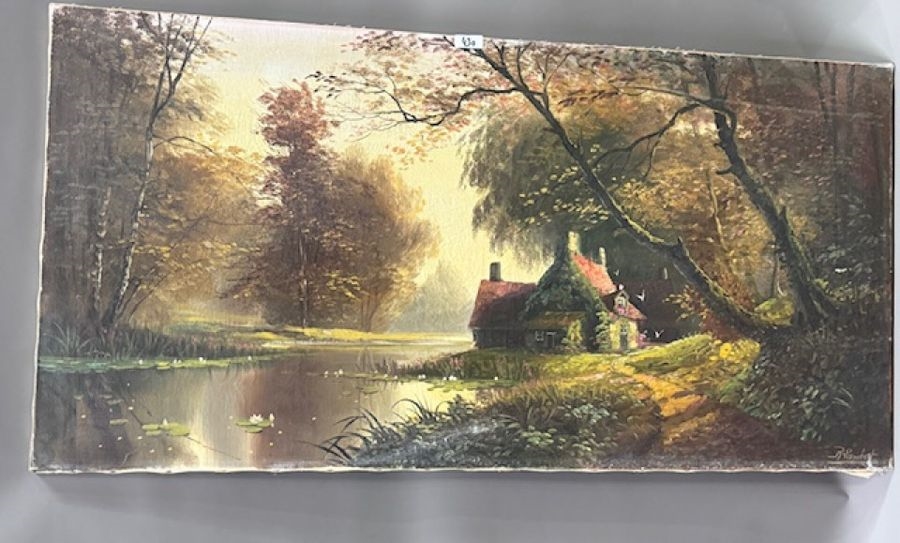 R. Lambert | Cottage by a lake | MutualArt