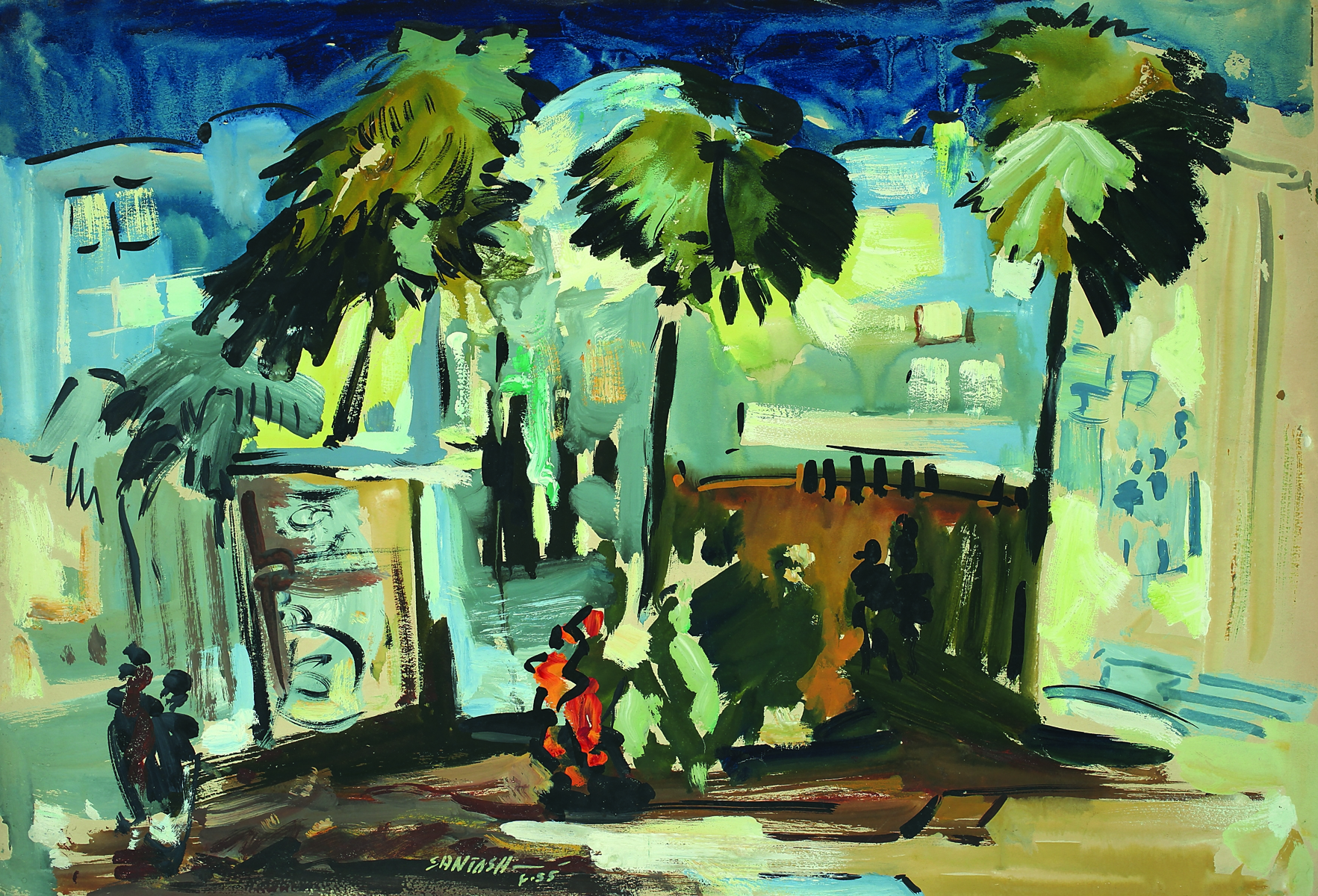 Ghulam Rasool Santosh | UNTITLED(Landscape (1955) | MutualArt