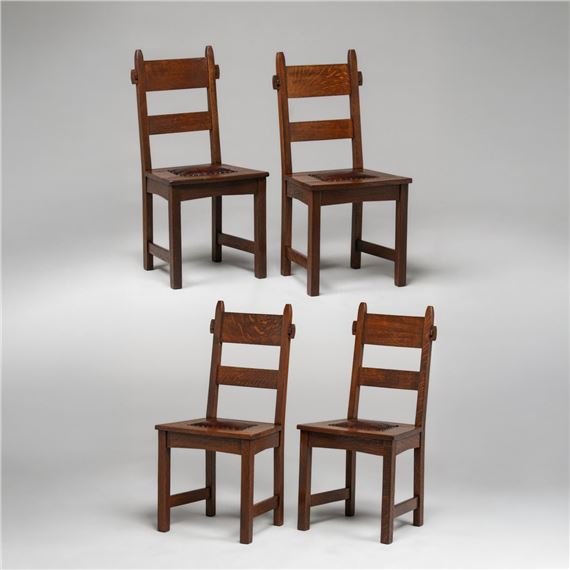 Gustav Stickley | Set of 4 Rabbit-Ear Chairs (Circa 1901) | MutualArt