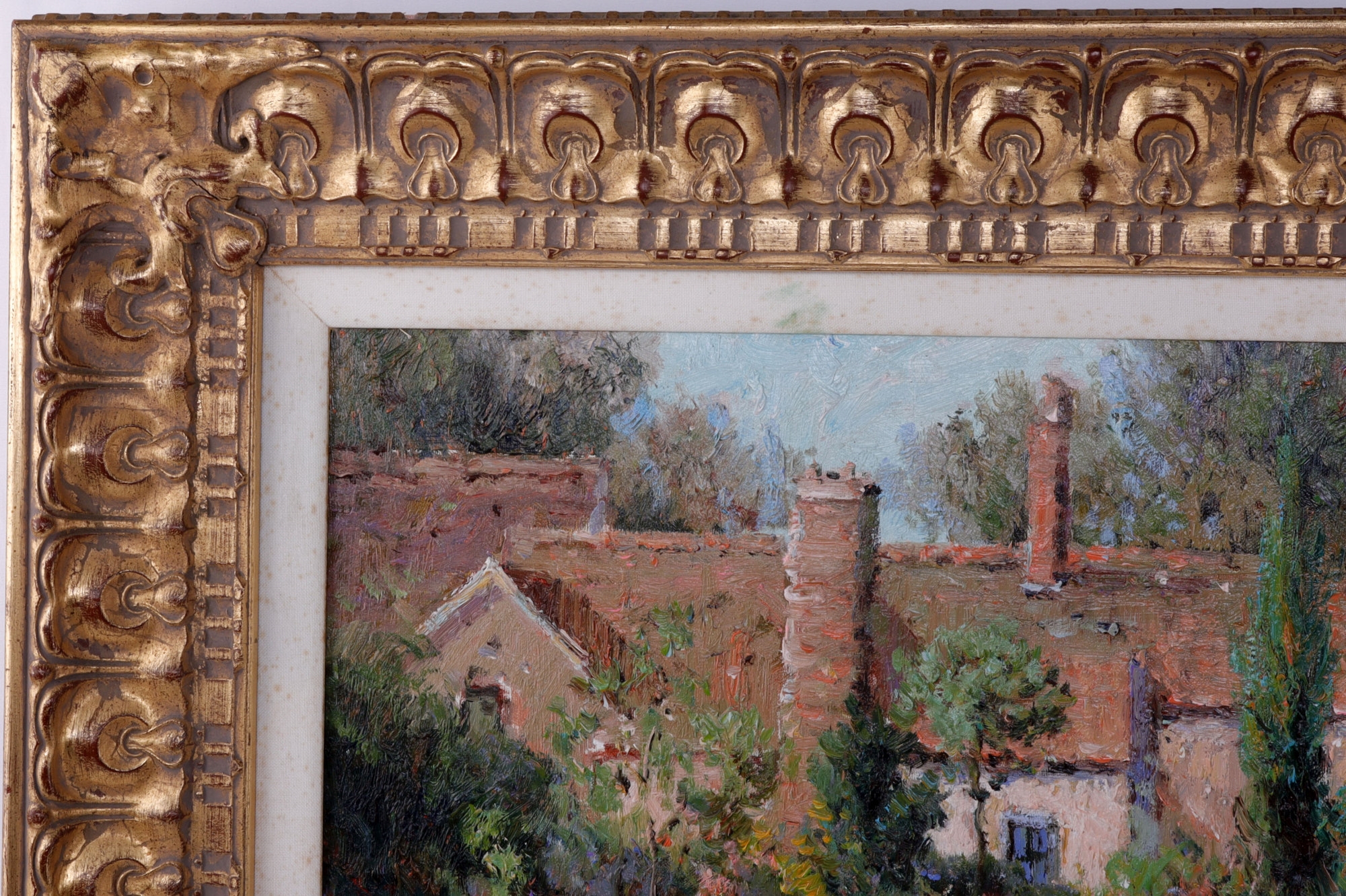 S. Razin | S RAZIN OIL PAINTING OF A GARDEN VILLAGE | MutualArt