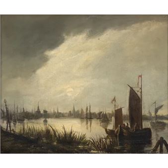Rivierlandschap - Jacobus Theodorus Abels