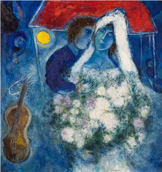 Les fiancés au bouquet blanc