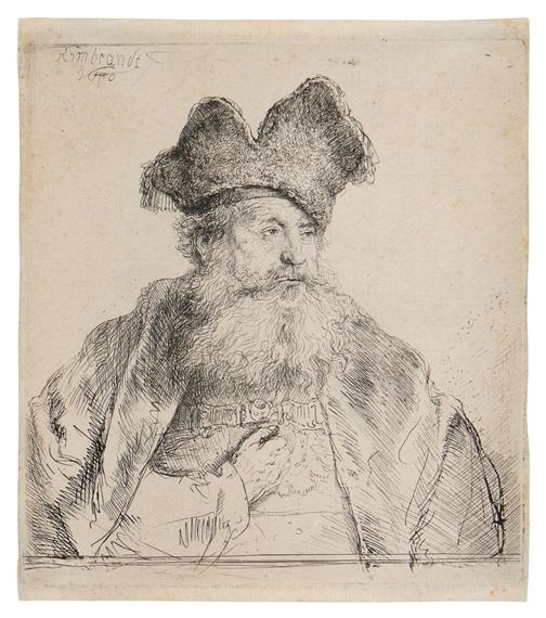 Rembrandt van Rijn | An Old Man with a Divided Fur Cap (B., Holl. 265 ...