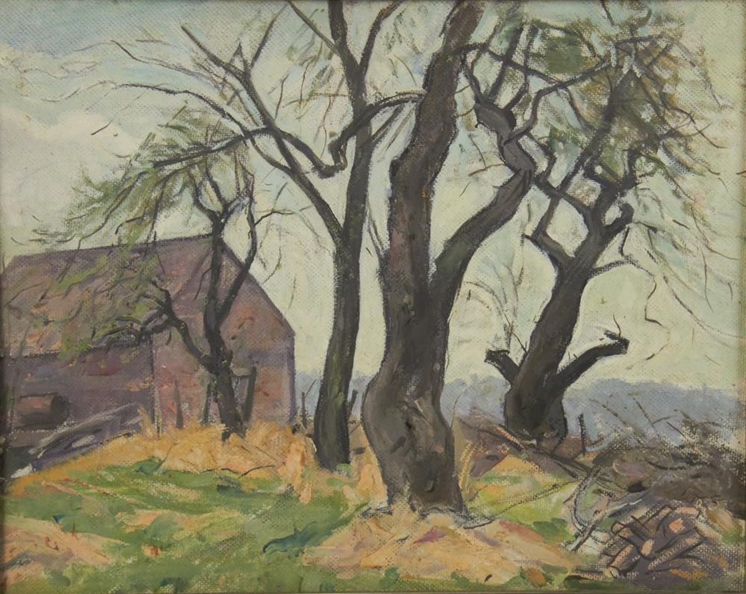 George Davidson | Landscape with Barn and Trees | MutualArt