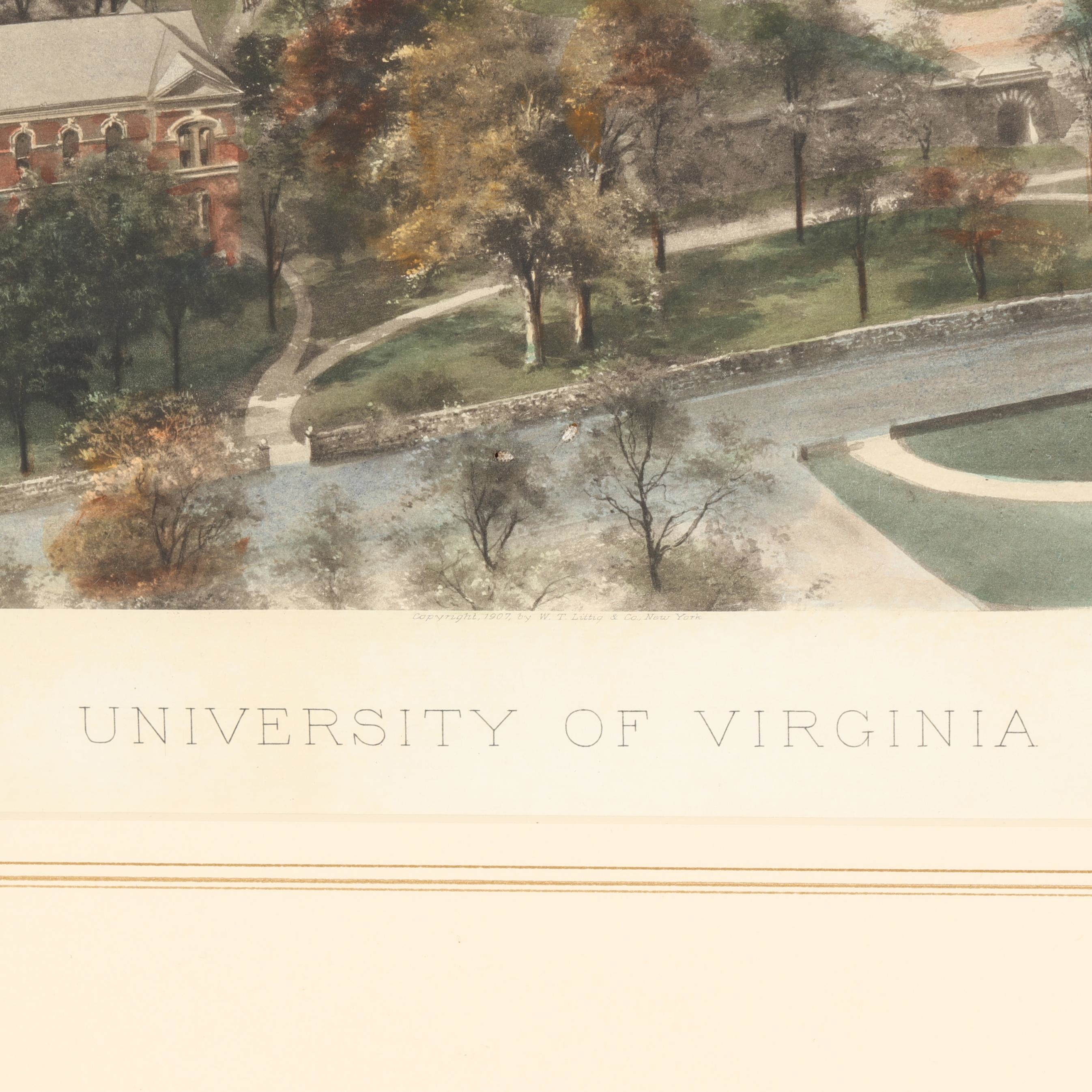 Richard Rummell | Hand-colored lithograph, 1907, depicting a bird's-eye ...