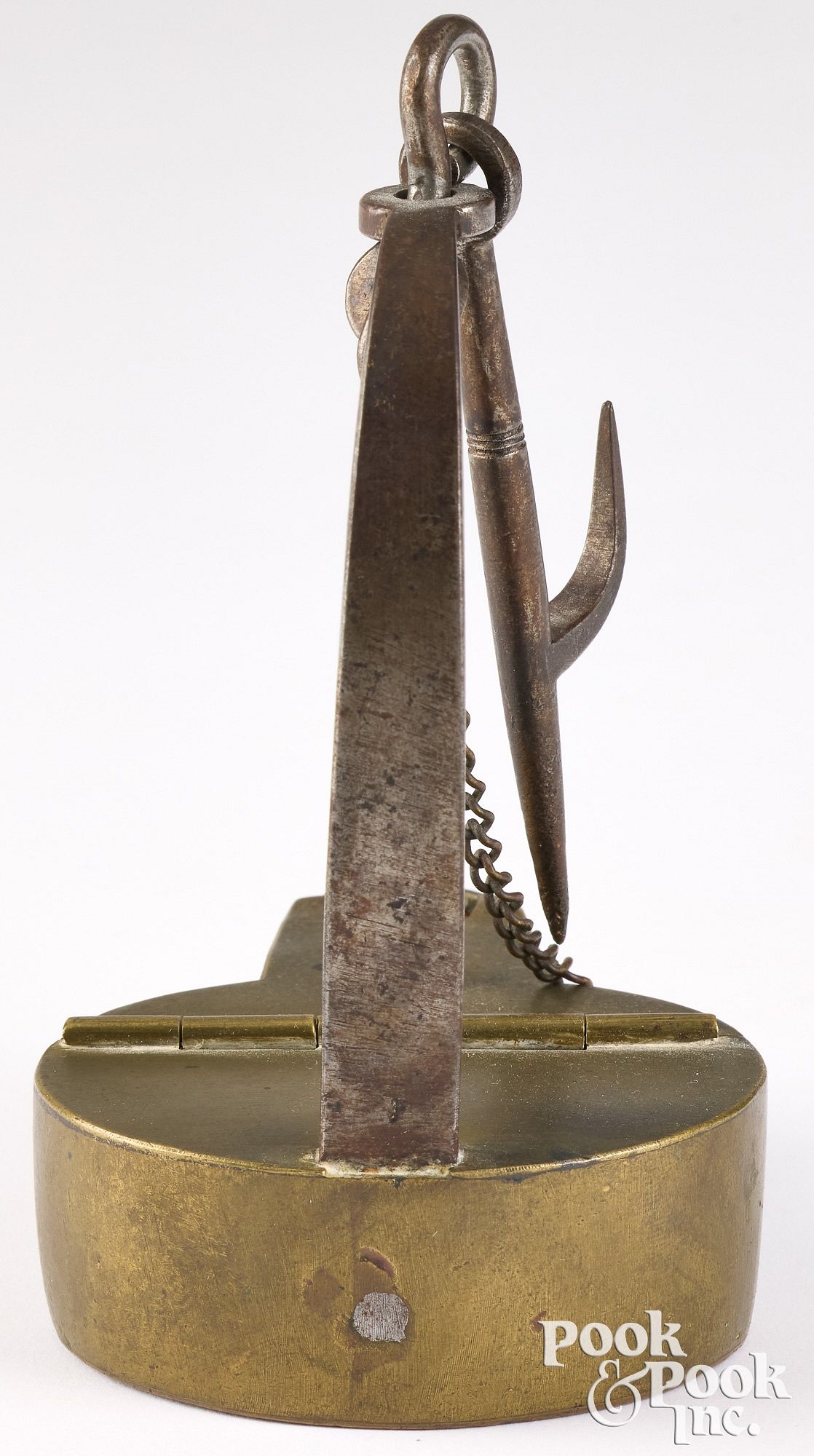 Peter Derr | wrought iron and brass betty lamp (1841) | MutualArt