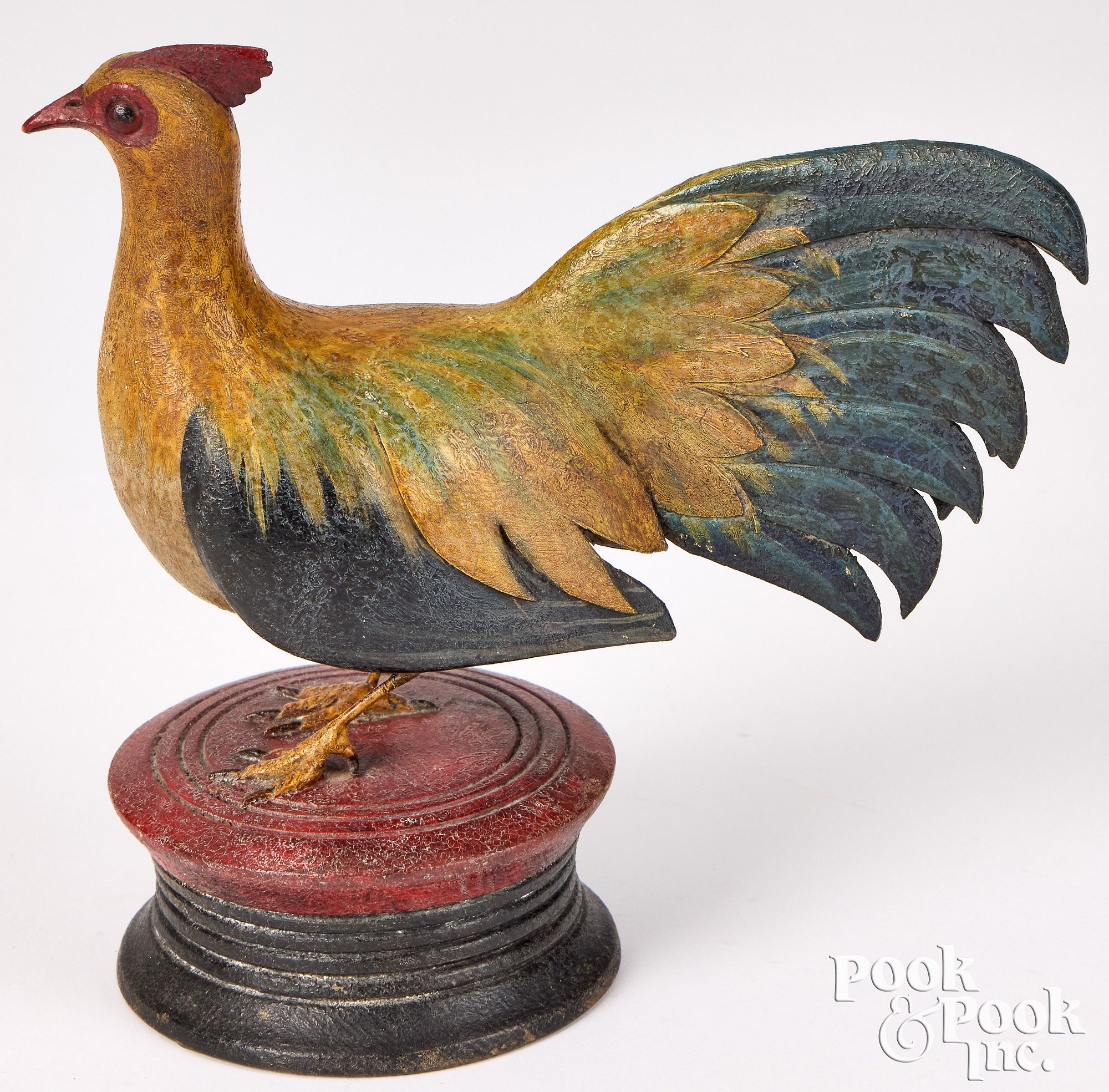 Frank S. Finney | carved and painted rooster | MutualArt