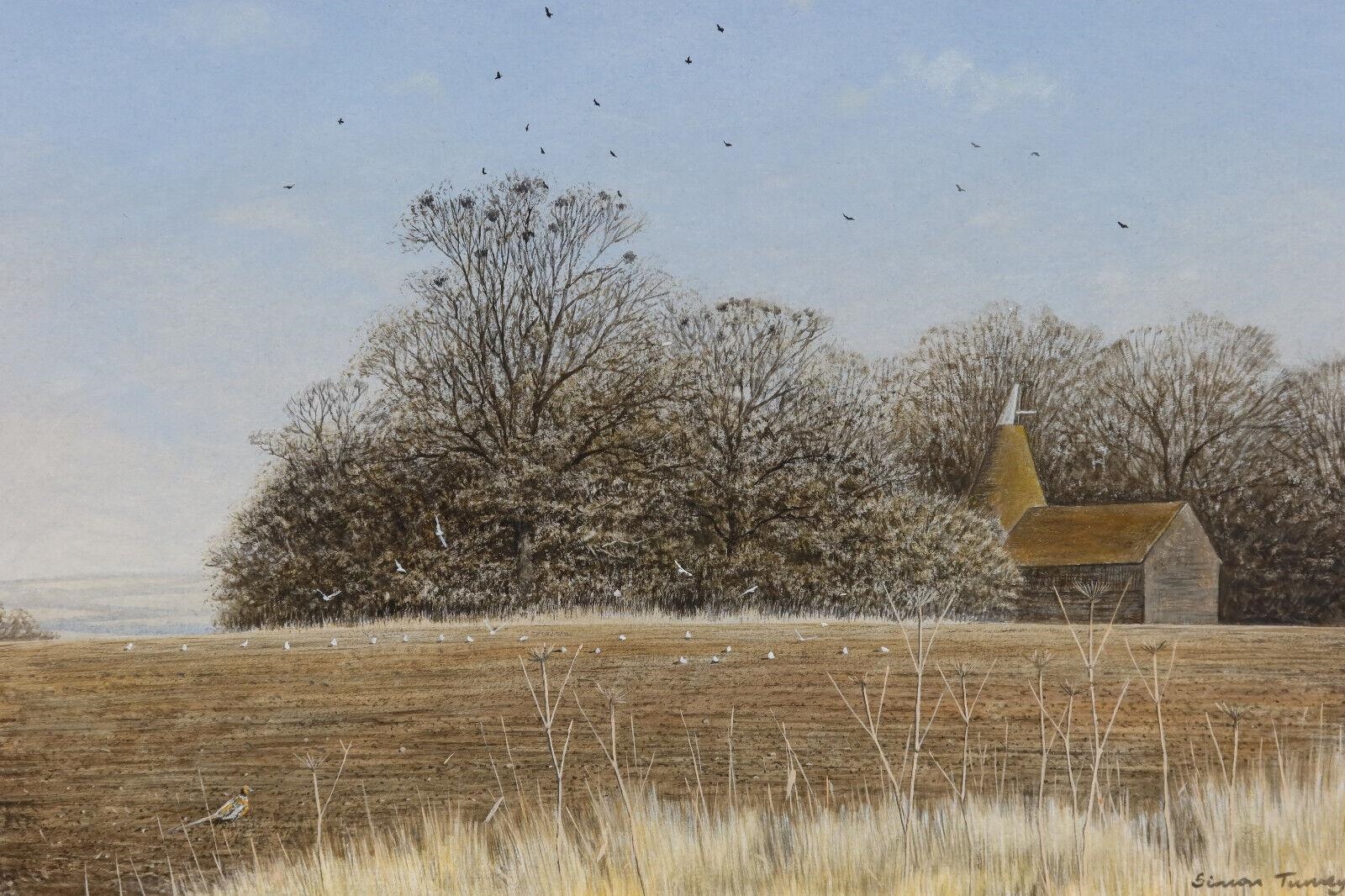 Simon Turvey | Autumn countryside landscape of a church surrounded by ...
