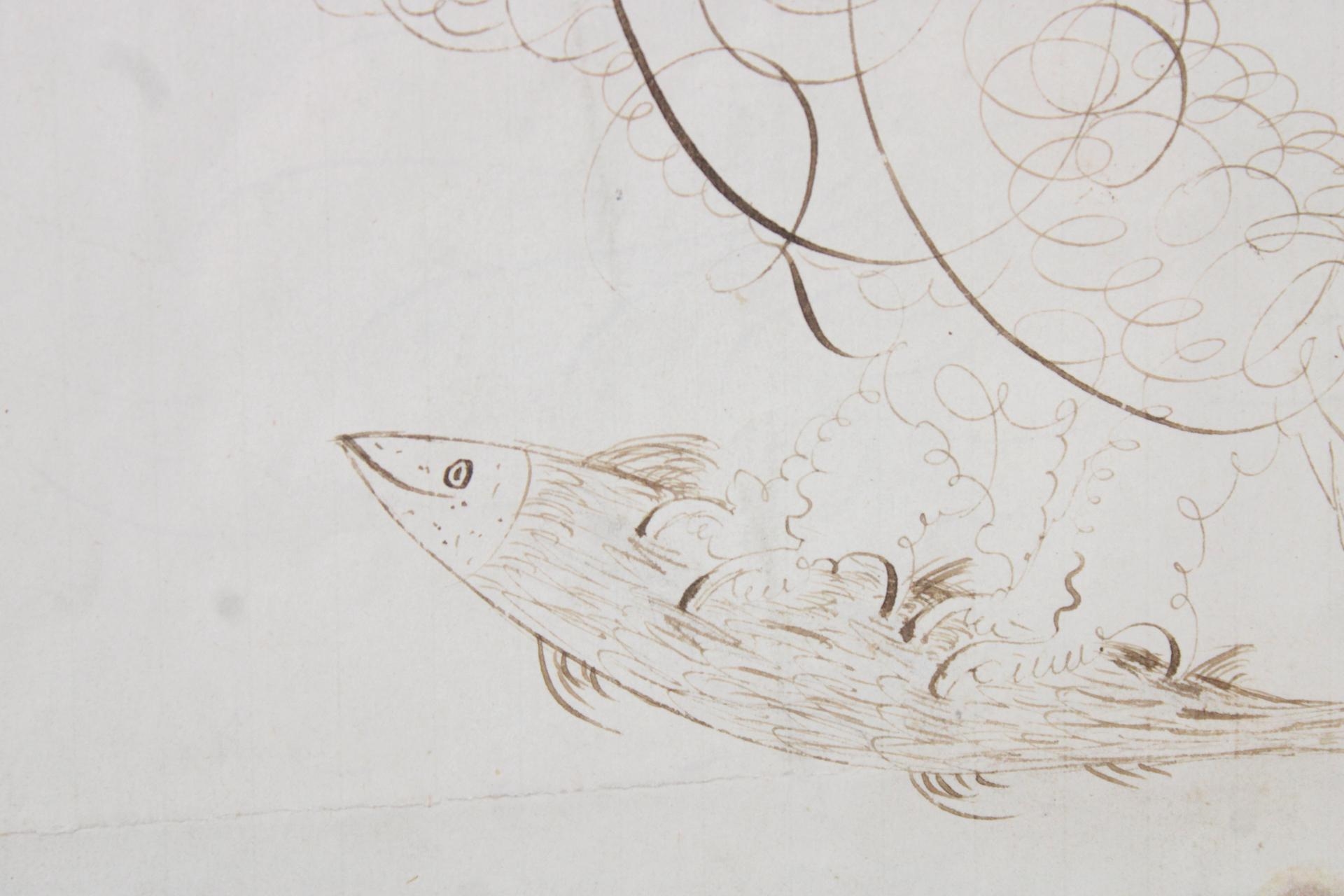 George Litcomb | Double Sided Calligraphy Drawing of Eagle & Fish ...