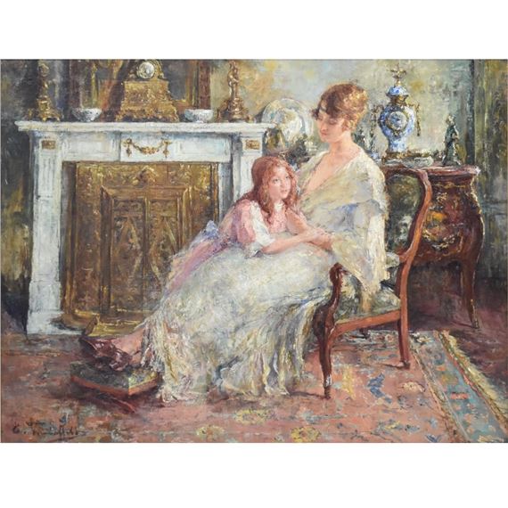 Mother and Daughter - Edouard Verschaffelt