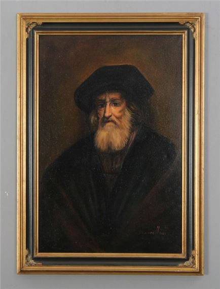 Rembrandt van Rijn | Portrait of a Bearded Man in Black Beret | MutualArt