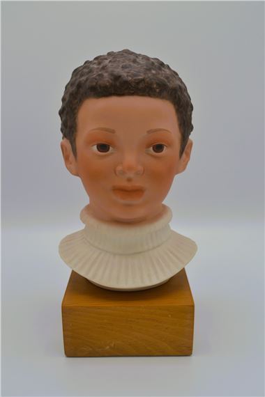 Jan Cybis | Jason, Child Bust On Wood Base (1978) | MutualArt