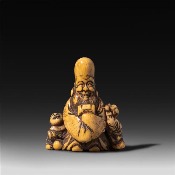 Japanese School, 19th Century | A Japanese ivory netsuke of a smiling ...