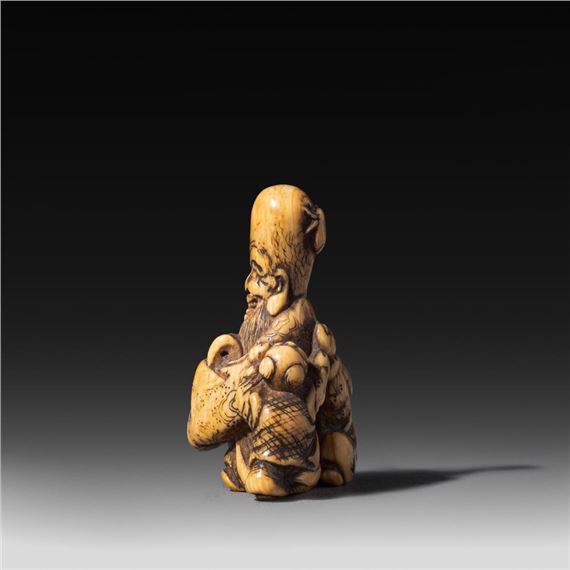 Japanese School, 19th Century | A Japanese ivory netsuke of a smiling ...