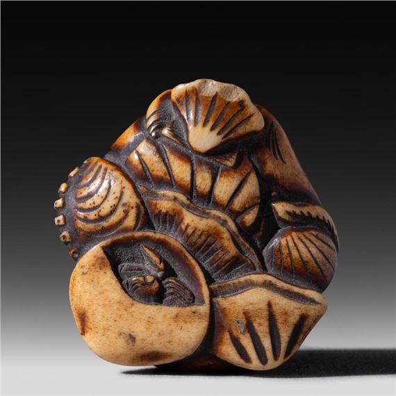 Japanese School, 18th Century | A Japanese bone netsuke, carved with ...