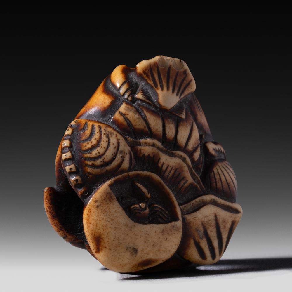 Japanese School, 18th Century | A Japanese bone netsuke, carved with ...