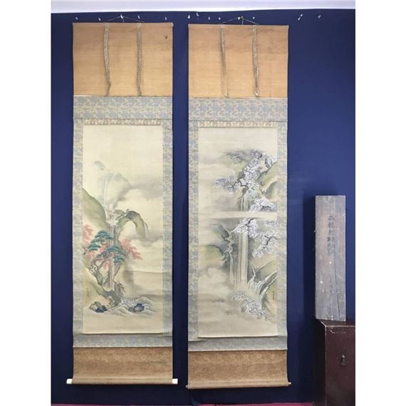 Kano Mitsunobu | Kanō Mitsuhiro's true work, spring and autumn ...