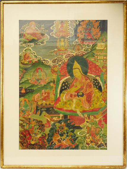 Tibetan School | Tibetan Thangka Painting Depicting A Lama | MutualArt