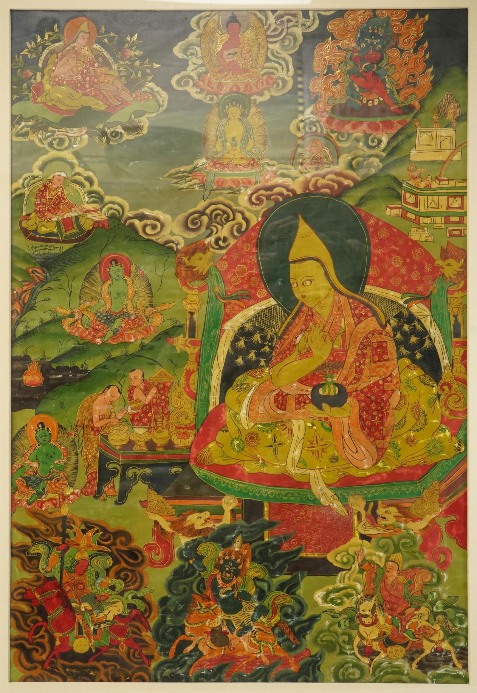Tibetan School | Tibetan Thangka Painting Depicting A Lama | MutualArt