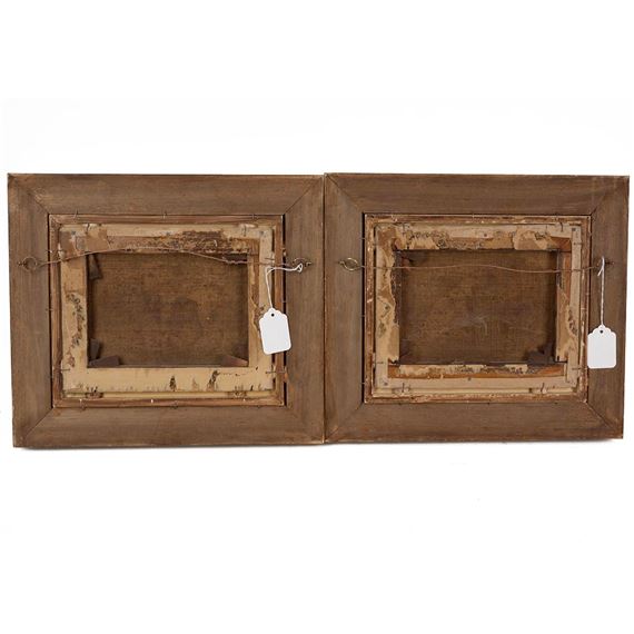 George Wright | A pair of oil on canvases, both depicting foxhounds ...