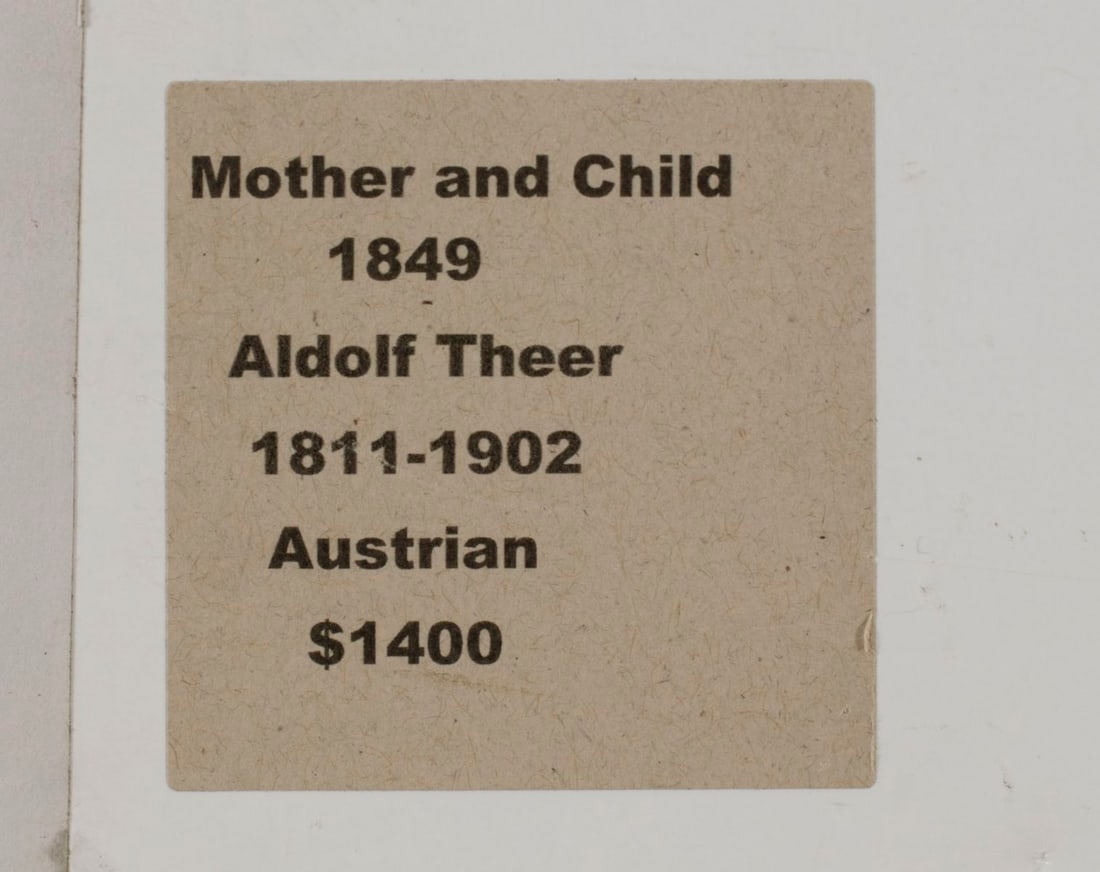 Adolf Theer | Woman and Child in Church (1849) | MutualArt