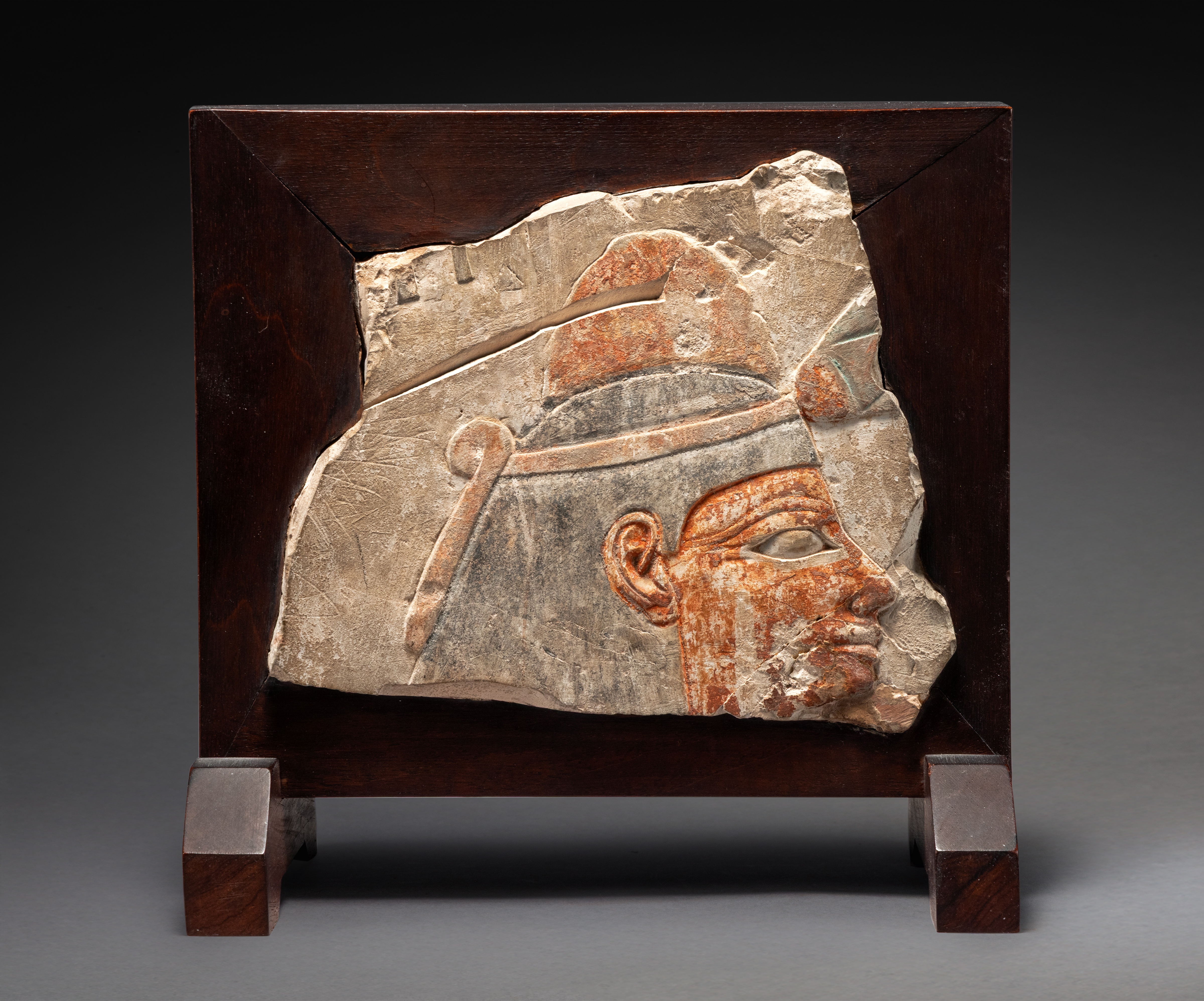 Egyptian School | An Egyptian Polychrome Limestone Relief Fragment ...