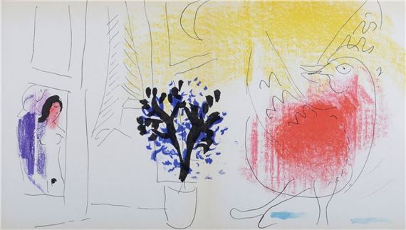 Marc Chagall | The Red Rooster (1957) | MutualArt