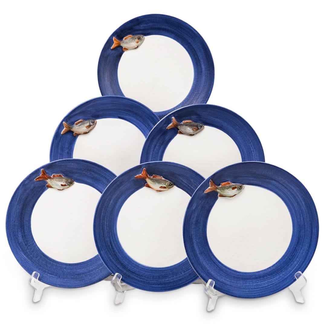 Marcel Guillot | Pont-Aven Fish Ceramic Plates Group (Mid 20) | MutualArt