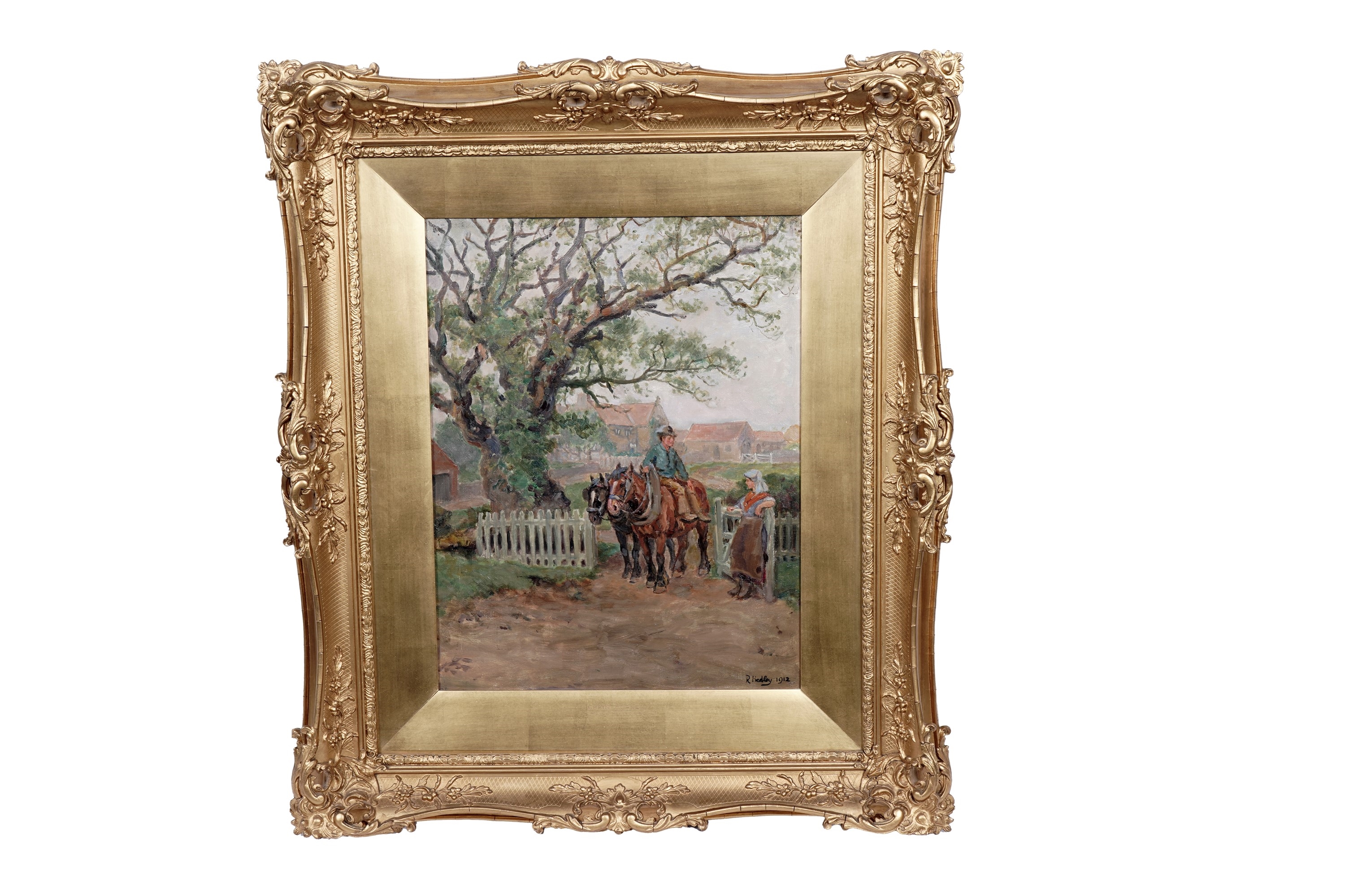 Ralph Hedley | Chain Horses (1912) | MutualArt