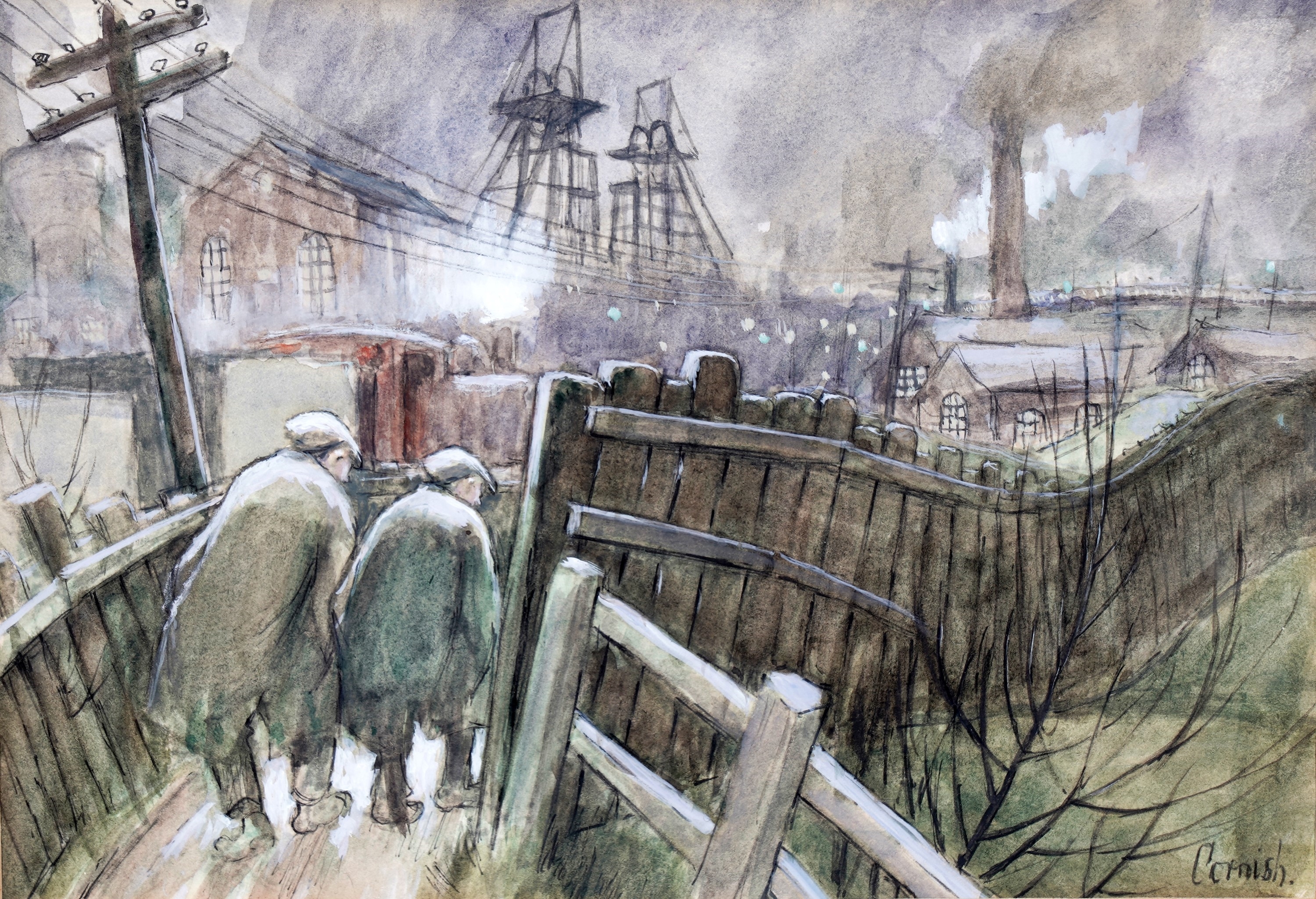 Norman Cornish | Colliery Scene at Night | MutualArt