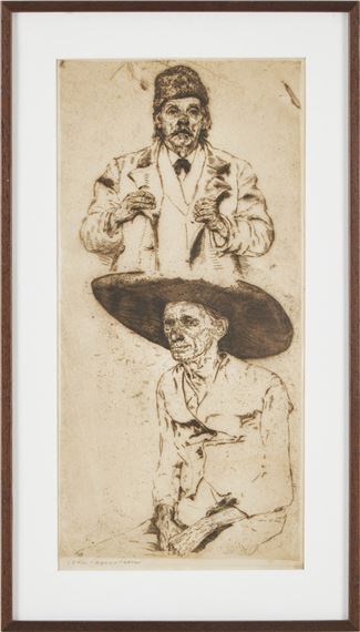 Porträtt av två män i hatt - Lotte Laserstein