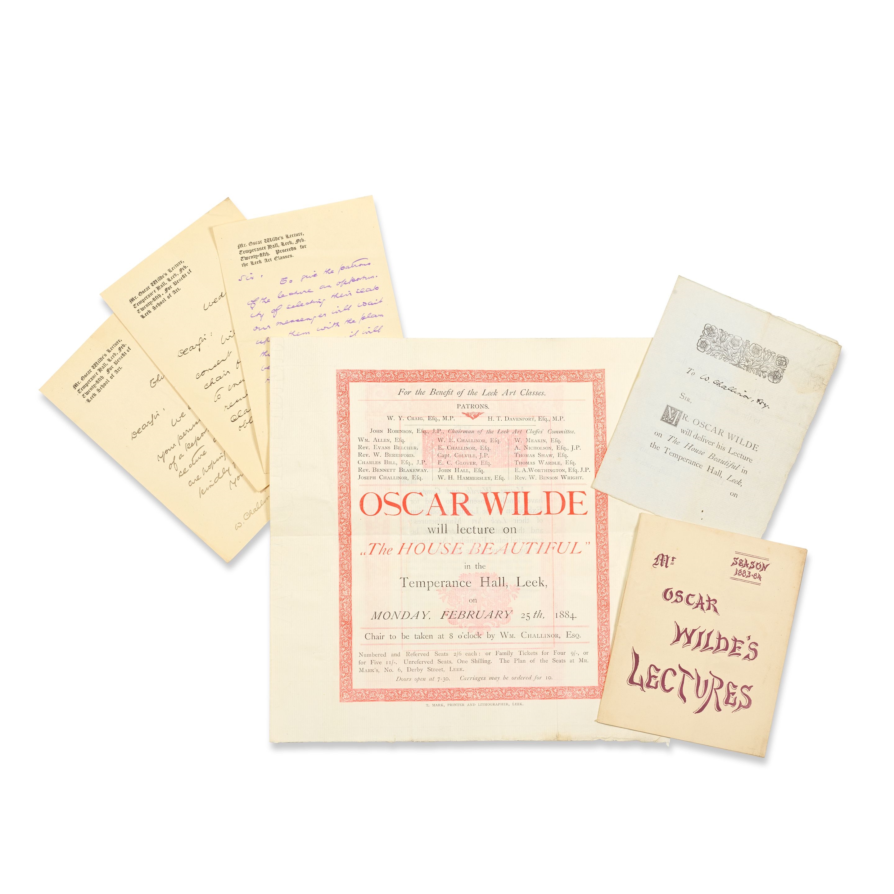 Oscar Wilde | A group of lecture programmes and related material ...