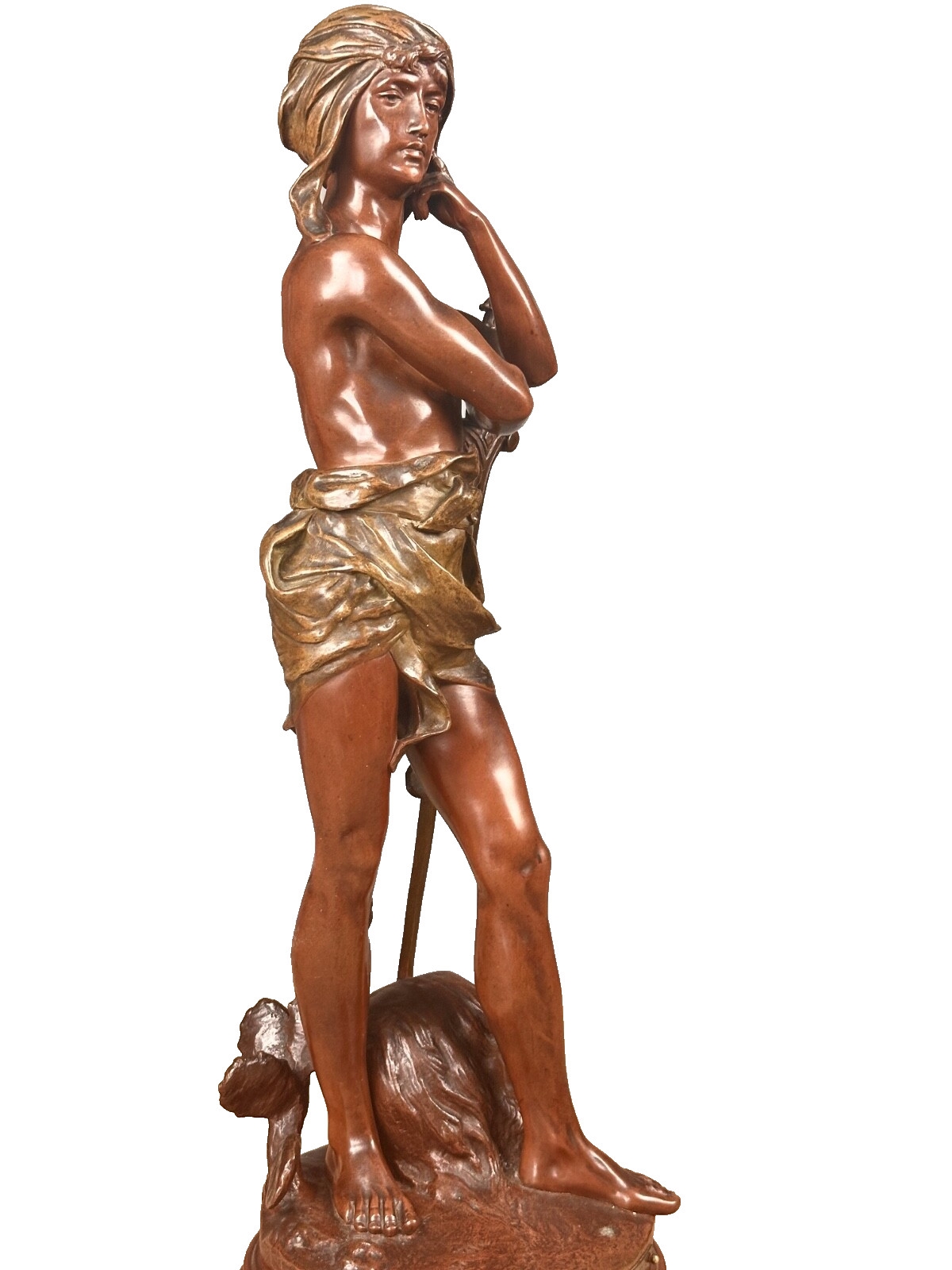 Henri Honoré Plé | Antique Large Bronze Portrait D' Man David Race Win ...