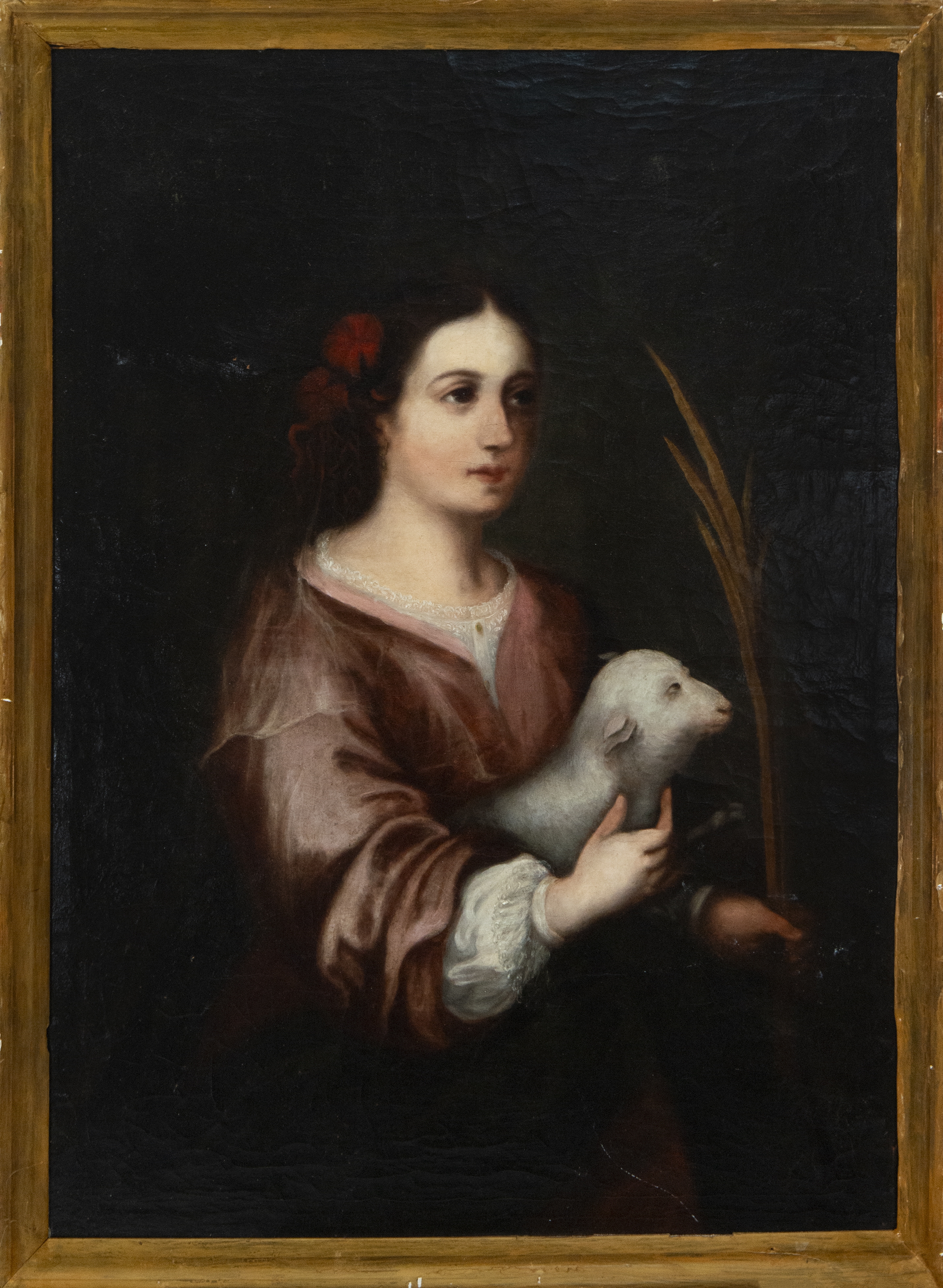 José Gutiérrez de la Vega | Santa Inés con cordero y palma | MutualArt
