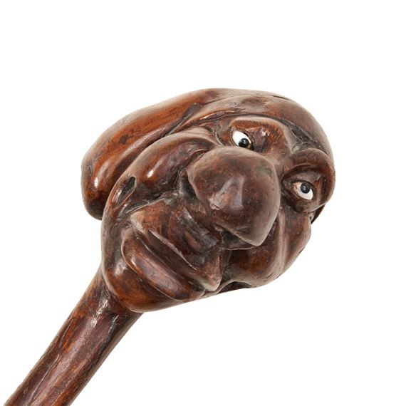 German School, 19th Century | Carved and Inlaid Cane Depicting a Man in ...