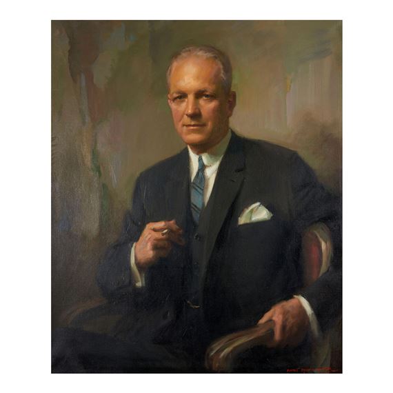 Seated Portrait of Aubrey Lanston, Former Secretary of the Treasury - Everett Raymond Kinstler