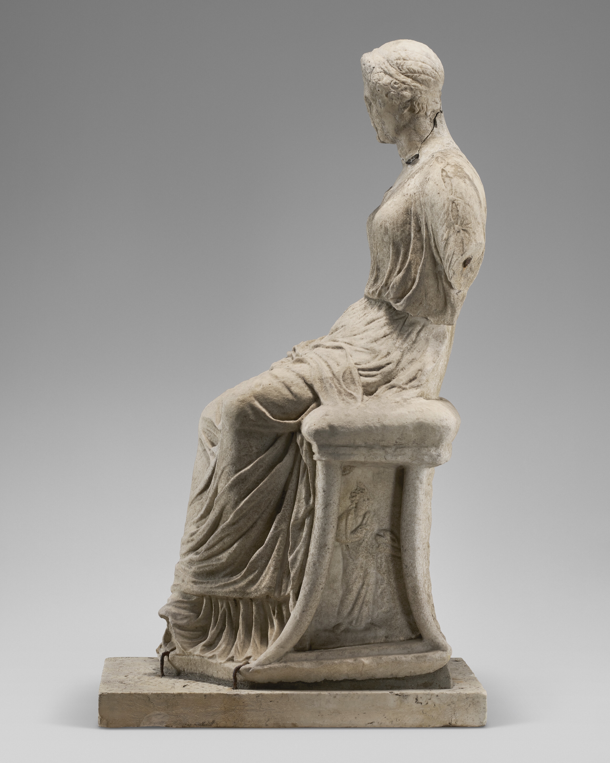 Roman School, 1st Century | A ROMAN MARBLE SEATED FEMALE FIGURE (1st ...